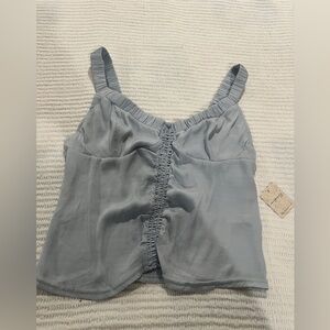 FREE PEOPLE Women's Blue Ruched Top Size L New
